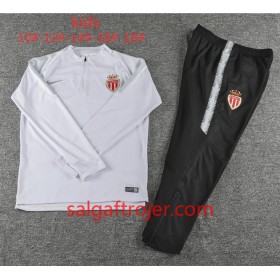 AS Monaco Børn Sweatshirt Dragt Hvid 2018-2019
